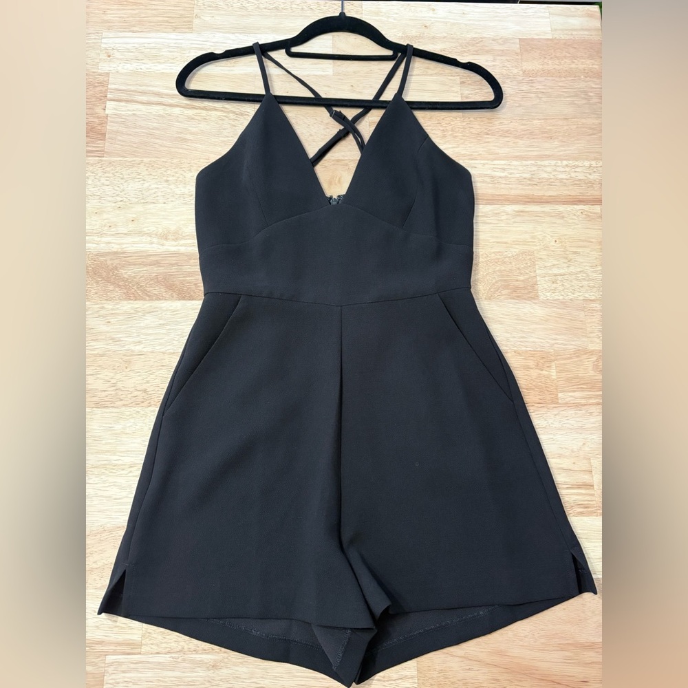 BCBGeneration Black Halter Romper
